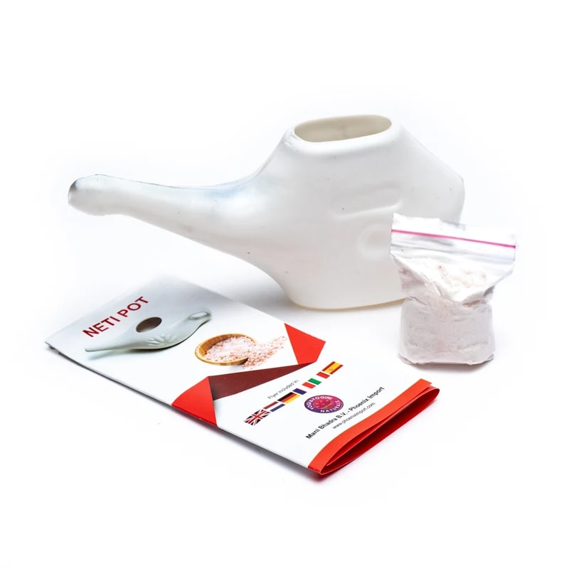 Neti pot plastic 150 ml + 25 gr. Himalaya zout