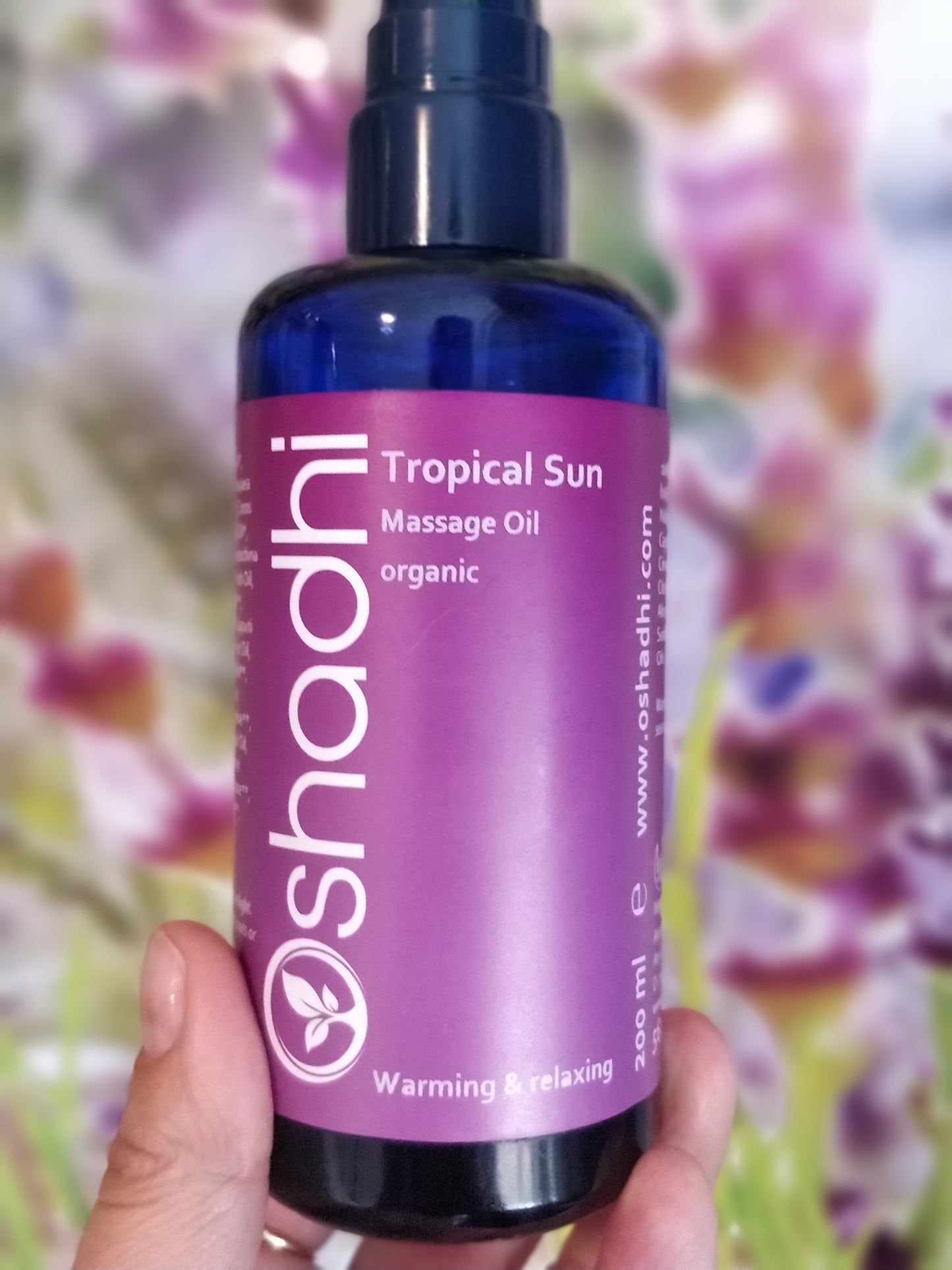 Tropical Sun Massage en  huid olie 200 ml. Verwarmend en ontspannend.